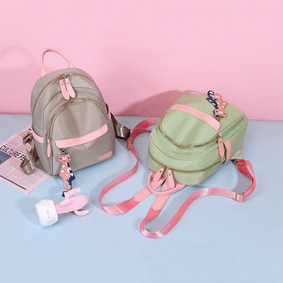 Women Oxford Waterproof Cartoon Multi-carry Patchwork Casual Backpack Women Oxford Waterproof Cartoon Multi-carry Patchwork Casual Backpack