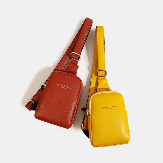Women 4 Card Slots 6.5 Inch Phone Holder Solid Casual Chest Bag Crossbody Bag Women 4 Card Slots 6.5 Inch Phone Holder Solid Casual Chest Bag Crossbody Bag