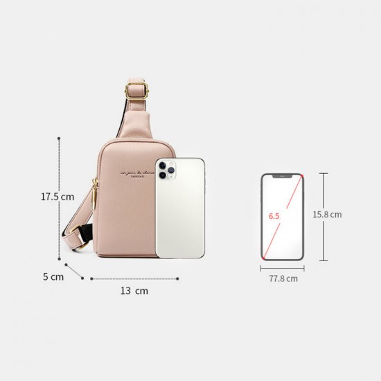 Women 4 Card Slots 6.5 Inch Phone Holder Solid Casual Chest Bag Crossbody Bag Women 4 Card Slots 6.5 Inch Phone Holder Solid Casual Chest Bag Crossbody Bag