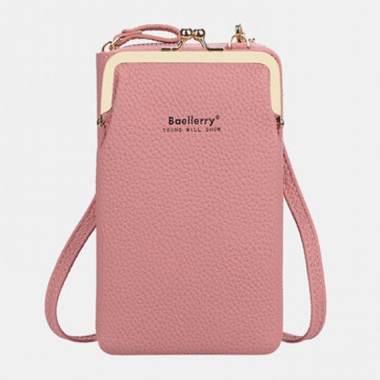 Baellerry Women Lychee Pattern 6 Card Slots 6.5 Inch Phone Bag Crossbody Bag Baellerry Women Lychee Pattern 6 Card Slots 6.5 Inch Phone Bag Crossbody Bag