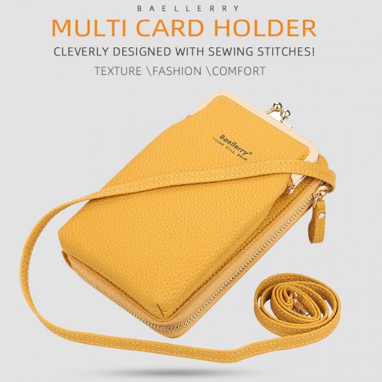 Baellerry Women Lychee Pattern 6 Card Slots 6.5 Inch Phone Bag Crossbody Bag Baellerry Women Lychee Pattern 6 Card Slots 6.5 Inch Phone Bag Crossbody Bag