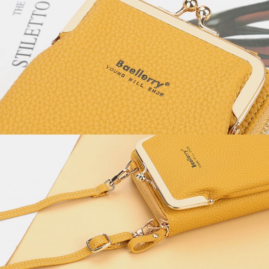Baellerry Women Lychee Pattern 6 Card Slots 6.5 Inch Phone Bag Crossbody Bag Baellerry Women Lychee Pattern 6 Card Slots 6.5 Inch Phone Bag Crossbody Bag