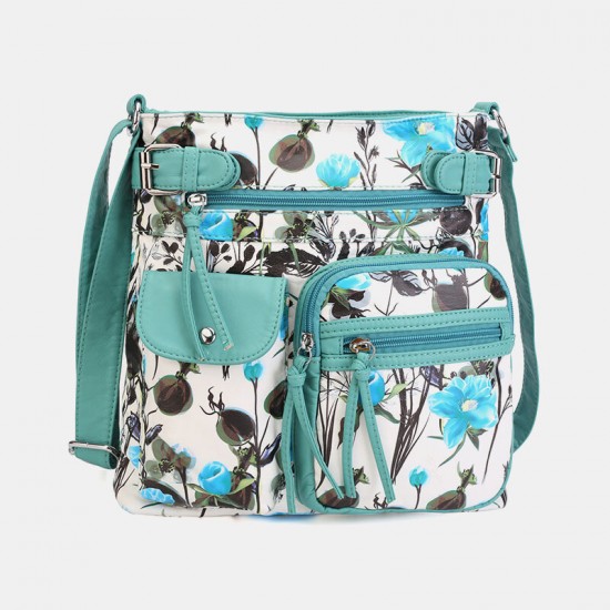 Angel Kiss Women PU Leather Multicolor Printing Waterproof Multi-pocket Anti-theft Crossbody Bag Shoulder Bag Angel Kiss Women PU Leather Multicolor Printing Waterproof Multi-pocket Anti-theft Crossbody Bag Shoulder Bag