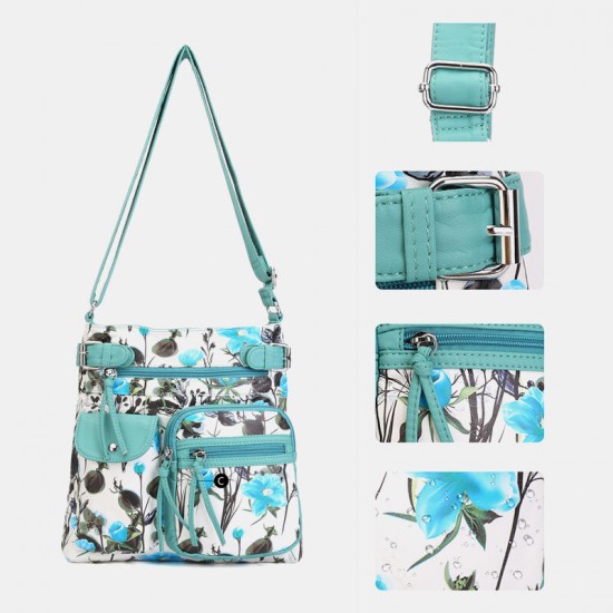 Angel Kiss Women PU Leather Multicolor Printing Waterproof Multi-pocket Anti-theft Crossbody Bag Shoulder Bag Angel Kiss Women PU Leather Multicolor Printing Waterproof Multi-pocket Anti-theft Crossbody Bag Shoulder Bag