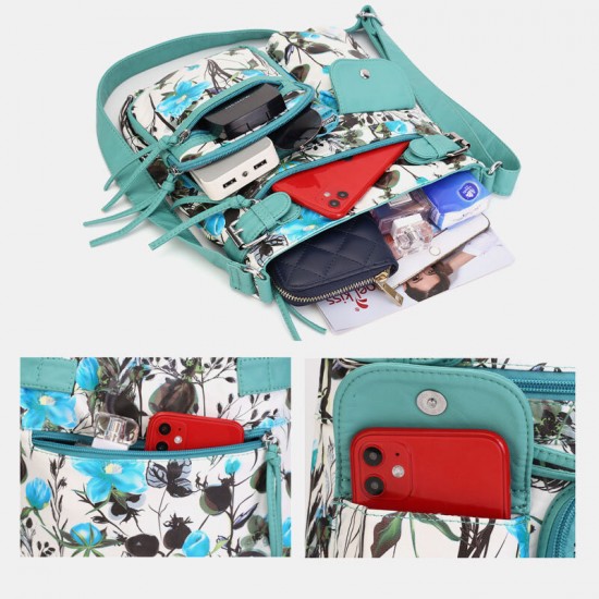 Angel Kiss Women PU Leather Multicolor Printing Waterproof Multi-pocket Anti-theft Crossbody Bag Shoulder Bag Angel Kiss Women PU Leather Multicolor Printing Waterproof Multi-pocket Anti-theft Crossbody Bag Shoulder Bag