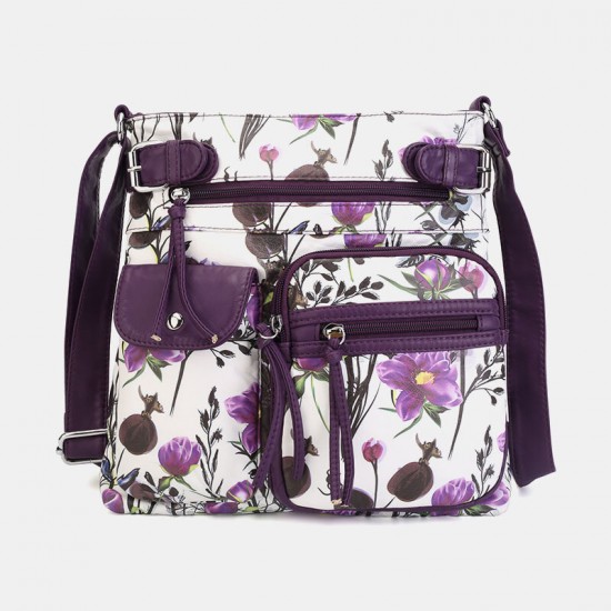 Angel Kiss Women PU Leather Multicolor Printing Waterproof Multi-pocket Anti-theft Crossbody Bag Shoulder Bag Angel Kiss Women PU Leather Multicolor Printing Waterproof Multi-pocket Anti-theft Crossbody Bag Shoulder Bag
