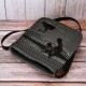 Women Felt Stripe Pattern Three-dimensional Vision Cat Print Shoulder Bag Crossbody Bag Women Felt Stripe Pattern Three-dimensional Vision Cat Print Shoulder Bag Crossbody Bag
