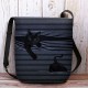Women Felt Stripe Pattern Three-dimensional Vision Cat Print Shoulder Bag Crossbody Bag Women Felt Stripe Pattern Three-dimensional Vision Cat Print Shoulder Bag Crossbody Bag