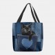 Women Felt Cute 3D Three-dimensional Black Cat Inside Jeans Pattern Shoulder Bag Handbag Tote Women Felt Cute 3D Three-dimensional Black Cat Inside Jeans Pattern Shoulder Bag Handbag Tote