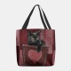 Women Felt Cute 3D Three-dimensional Black Cat Inside Jeans Pattern Shoulder Bag Handbag Tote Women Felt Cute 3D Three-dimensional Black Cat Inside Jeans Pattern Shoulder Bag Handbag Tote