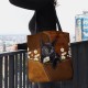 Women Felt Cute 3D Three-dimensional Black Cat Daisy Pattern Shoulder Bag Handbag Tote Women Felt Cute 3D Three-dimensional Black Cat Daisy Pattern Shoulder Bag Handbag Tote