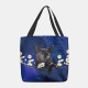 Women Felt Cute 3D Three-dimensional Black Cat Daisy Pattern Shoulder Bag Handbag Tote Women Felt Cute 3D Three-dimensional Black Cat Daisy Pattern Shoulder Bag Handbag Tote