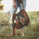 Women Felt Vintage Geometry Pattern Large Capacity Shoulder Bag Tote Handbag With Tassel Women Felt Vintage Geometry Pattern Large Capacity Shoulder Bag Tote Handbag With Tassel