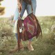 Women Felt Vintage Geometry Pattern Large Capacity Shoulder Bag Tote Handbag With Tassel Women Felt Vintage Geometry Pattern Large Capacity Shoulder Bag Tote Handbag With Tassel