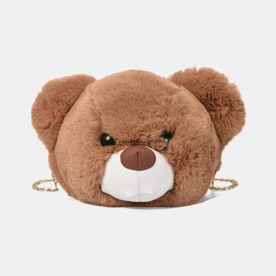 Women Cute Plush Bear Chains Shoulder Bag Crossbody Bag Women Cute Plush Bear Chains Shoulder Bag Crossbody Bag