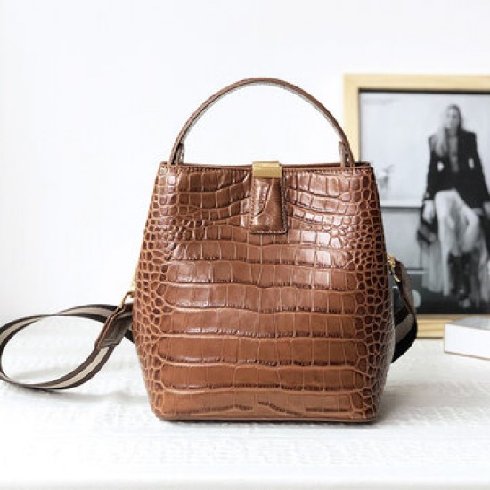 Women Genuine Leather Cowhide Alligator Pattern Vintage Casual Multi-carry Handbag Crossbody Bag Women Genuine Leather Cowhide Alligator Pattern Vintage Casual Multi-carry Handbag Crossbody Bag
