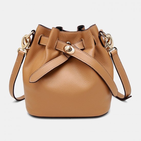 Women Genuine Leather Cowhide Casual Elegant Multi-carry Shoulder Bag Crossbody Bag Bucket Bag Women Genuine Leather Cowhide Casual Elegant Multi-carry Shoulder Bag Crossbody Bag Bucket Bag