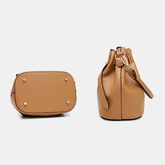 Women Genuine Leather Cowhide Casual Elegant Multi-carry Shoulder Bag Crossbody Bag Bucket Bag Women Genuine Leather Cowhide Casual Elegant Multi-carry Shoulder Bag Crossbody Bag Bucket Bag