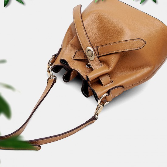 Women Genuine Leather Cowhide Casual Elegant Multi-carry Shoulder Bag Crossbody Bag Bucket Bag Women Genuine Leather Cowhide Casual Elegant Multi-carry Shoulder Bag Crossbody Bag Bucket Bag