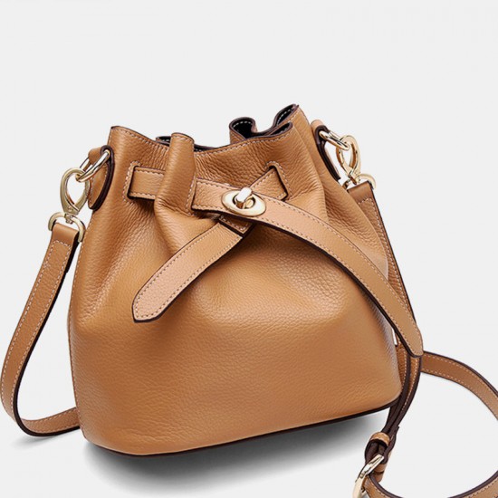 Women Genuine Leather Cowhide Casual Elegant Multi-carry Shoulder Bag Crossbody Bag Bucket Bag Women Genuine Leather Cowhide Casual Elegant Multi-carry Shoulder Bag Crossbody Bag Bucket Bag
