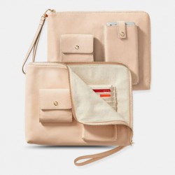 Women PU Leather Multifunction Multi-pockets Business Clutches Bag