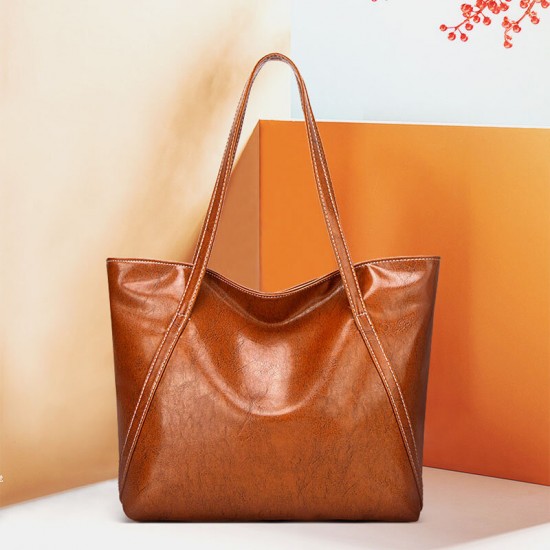 Women PU Leather Spring Vintage Large Capacity Shoulder Bag Handbag Tote Women PU Leather Spring Vintage Large Capacity Shoulder Bag Handbag Tote