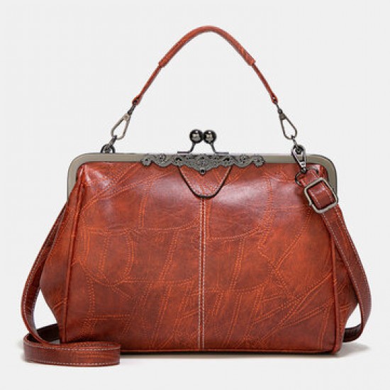 Women PU Leather Large Capacity Vintage Lock Handbag Crossbody Bag Satchel Bag Women PU Leather Large Capacity Vintage Lock Handbag Crossbody Bag Satchel Bag