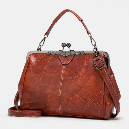 Women PU Leather Large Capacity Vintage Lock Handbag Crossbody Bag Satchel Bag Women PU Leather Large Capacity Vintage Lock Handbag Crossbody Bag Satchel Bag