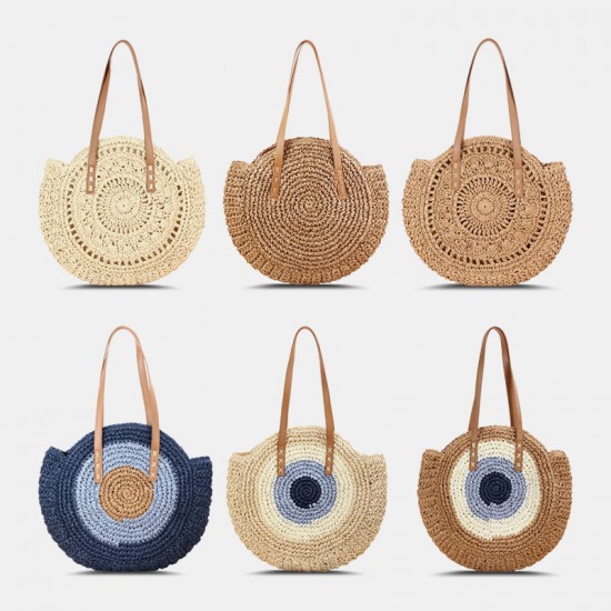 Women Simplicity Stripe Straw Bag Handbags Tote Retro Beach Bag Women Simplicity Stripe Straw Bag Handbags Tote Retro Beach Bag
