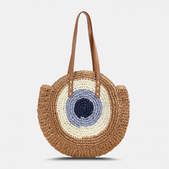Women Simplicity Stripe Straw Bag Handbags Tote Retro Beach Bag Women Simplicity Stripe Straw Bag Handbags Tote Retro Beach Bag