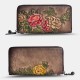 Women Genuine Leather Wallet Floral Pattern Long Multifunctional Retro Coin Purse Money Wallets Clutch Bags Women Genuine Leather Wallet Floral Pattern Long Multifunctional Retro Coin Purse Money Wallets Clutch Bags