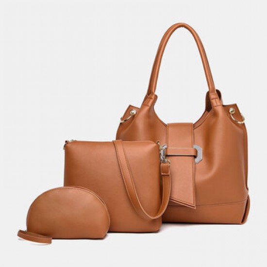 3 PCS PU Leather Vintage Solid Large Capacity Wallet Clutch Bag Phone Bag Handbag Crossbody Bag Shoulder Bag 3 PCS PU Leather Vintage Solid Large Capacity Wallet Clutch Bag Phone Bag Handbag Crossbody Bag Shoulder Bag
