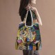 Women Abstract Figures Pattern Print Handbag Shoulder Bag Lightweight Shopping Cloth Bags Women Abstract Figures Pattern Print Handbag Shoulder Bag Lightweight Shopping Cloth Bags