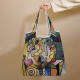 Women Abstract Figures Pattern Print Handbag Shoulder Bag Lightweight Shopping Cloth Bags Women Abstract Figures Pattern Print Handbag Shoulder Bag Lightweight Shopping Cloth Bags
