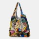 Women Abstract Figures Pattern Print Handbag Shoulder Bag Lightweight Shopping Cloth Bags Women Abstract Figures Pattern Print Handbag Shoulder Bag Lightweight Shopping Cloth Bags