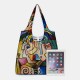 Women Abstract Figures Pattern Print Handbag Shoulder Bag Lightweight Shopping Cloth Bags Women Abstract Figures Pattern Print Handbag Shoulder Bag Lightweight Shopping Cloth Bags