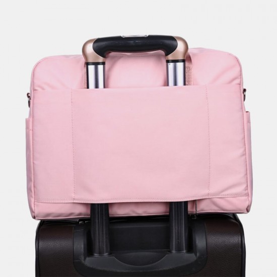 Women Canvas Solid Color Large Capacity 14 inch Laptops Bag Multi-compartment Handbag Briefcase Women Canvas Solid Color Large Capacity 14 inch Laptops Bag Multi-compartment Handbag Briefcase