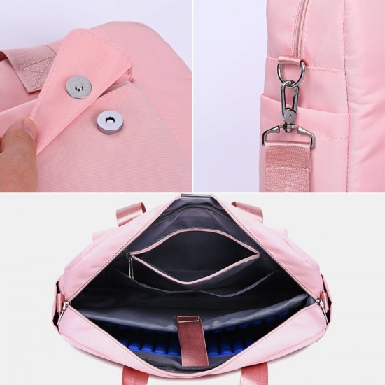 Women Canvas Solid Color Large Capacity 14 inch Laptops Bag Multi-compartment Handbag Briefcase Women Canvas Solid Color Large Capacity 14 inch Laptops Bag Multi-compartment Handbag Briefcase
