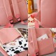 5 PCS Canvas Preppy Cow Pattern Multifunction Combination Bag Backpack Tote Crossbody Bag Clutch Wallet 5 PCS Canvas Preppy Cow Pattern Multifunction Combination Bag Backpack Tote Crossbody Bag Clutch Wallet