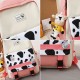 5 PCS Canvas Preppy Cow Pattern Multifunction Combination Bag Backpack Tote Crossbody Bag Clutch Wallet 5 PCS Canvas Preppy Cow Pattern Multifunction Combination Bag Backpack Tote Crossbody Bag Clutch Wallet