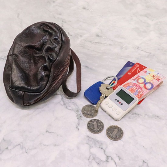 Women Vegetable Tanned Leather Fold Small Wallets Retro Zipper Clutch Bag Card Holder Coin Purse Women Vegetable Tanned Leather Fold Small Wallets Retro Zipper Clutch Bag Card Holder Coin Purse