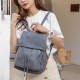 Women PU Leather Multi-pockets Inner Magnetic Button Backpack Vintage Simple Drawstring Hasp Laptop Bag Women PU Leather Multi-pockets Inner Magnetic Button Backpack Vintage Simple Drawstring Hasp Laptop Bag