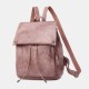 Women PU Leather Multi-pockets Inner Magnetic Button Backpack Vintage Simple Drawstring Hasp Laptop Bag Women PU Leather Multi-pockets Inner Magnetic Button Backpack Vintage Simple Drawstring Hasp Laptop Bag