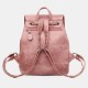 Women PU Leather Multi-pockets Inner Magnetic Button Backpack Vintage Simple Drawstring Hasp Laptop Bag Women PU Leather Multi-pockets Inner Magnetic Button Backpack Vintage Simple Drawstring Hasp Laptop Bag