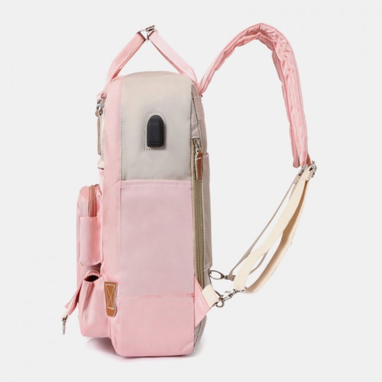 Women Nylon USB Charging Multi-pocket Large Capacity Backpack Casual Simple Waterproof 14 Inch Laptop Bag Women Nylon USB Charging Multi-pocket Large Capacity Backpack Casual Simple Waterproof 14 Inch Laptop Bag