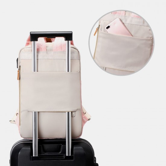 Women Nylon USB Charging Multi-pocket Large Capacity Backpack Casual Simple Waterproof 14 Inch Laptop Bag Women Nylon USB Charging Multi-pocket Large Capacity Backpack Casual Simple Waterproof 14 Inch Laptop Bag