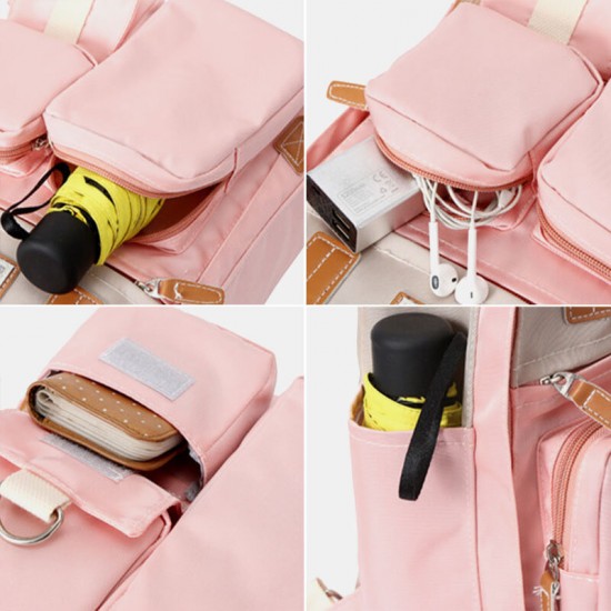 Women Nylon USB Charging Multi-pocket Large Capacity Backpack Casual Simple Waterproof 14 Inch Laptop Bag Women Nylon USB Charging Multi-pocket Large Capacity Backpack Casual Simple Waterproof 14 Inch Laptop Bag
