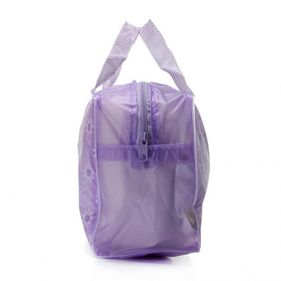 Transparent Printed Floral Bathing Cosmetic Waterproof Bag Transparent Printed Floral Bathing Cosmetic Waterproof Bag