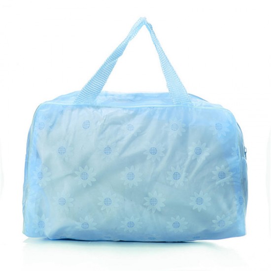 Transparent Printed Floral Bathing Cosmetic Waterproof Bag Transparent Printed Floral Bathing Cosmetic Waterproof Bag