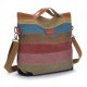 Women Canvas Striped Crossbody Bags Vintage Contrast Color Canvas Tote Handbags Women Canvas Striped Crossbody Bags Vintage Contrast Color Canvas Tote Handbags